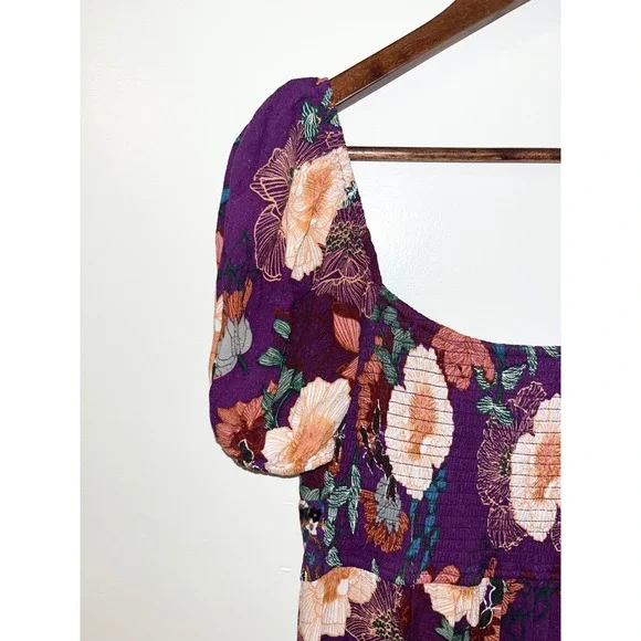 BAND OF THE FREE Livie Floral Print Maxi Dress Ruffle Wrap Smocked Back | Small - Picture 11 of 13